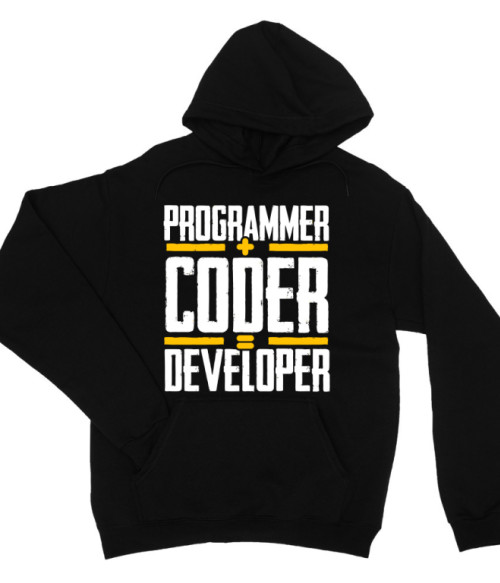 Programmer + coder = developer Programozó Pulóver - Programozó
