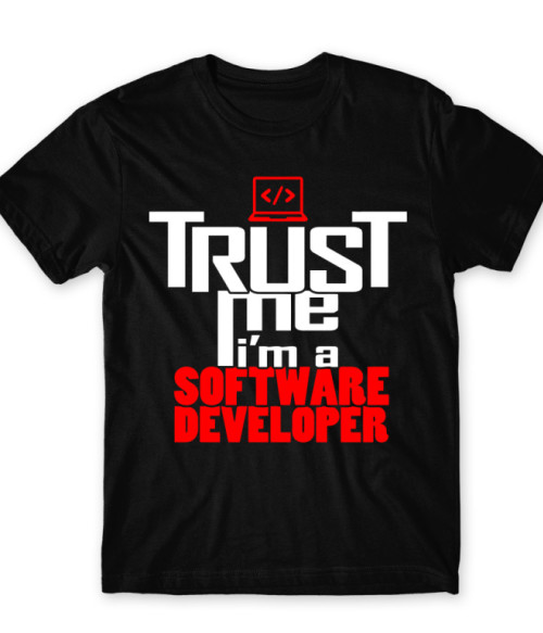 Trust me software developer Irodai Férfi Póló - Programozó