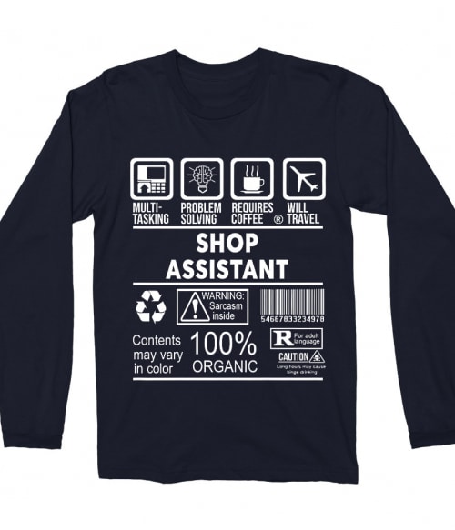 Shop assistant infographic Póló - Ha Shop Assistant rajongó ezeket a pólókat tuti imádni fogod!