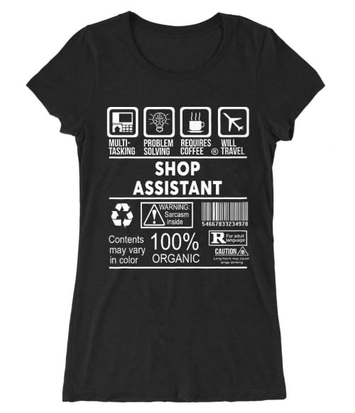 Shop assistant infographic Póló - Ha Shop Assistant rajongó ezeket a pólókat tuti imádni fogod!