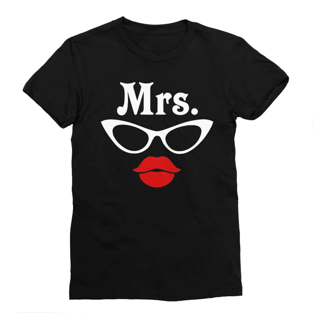 Mr and Mrs Glasses - Mrs Férfi Testhezálló Póló