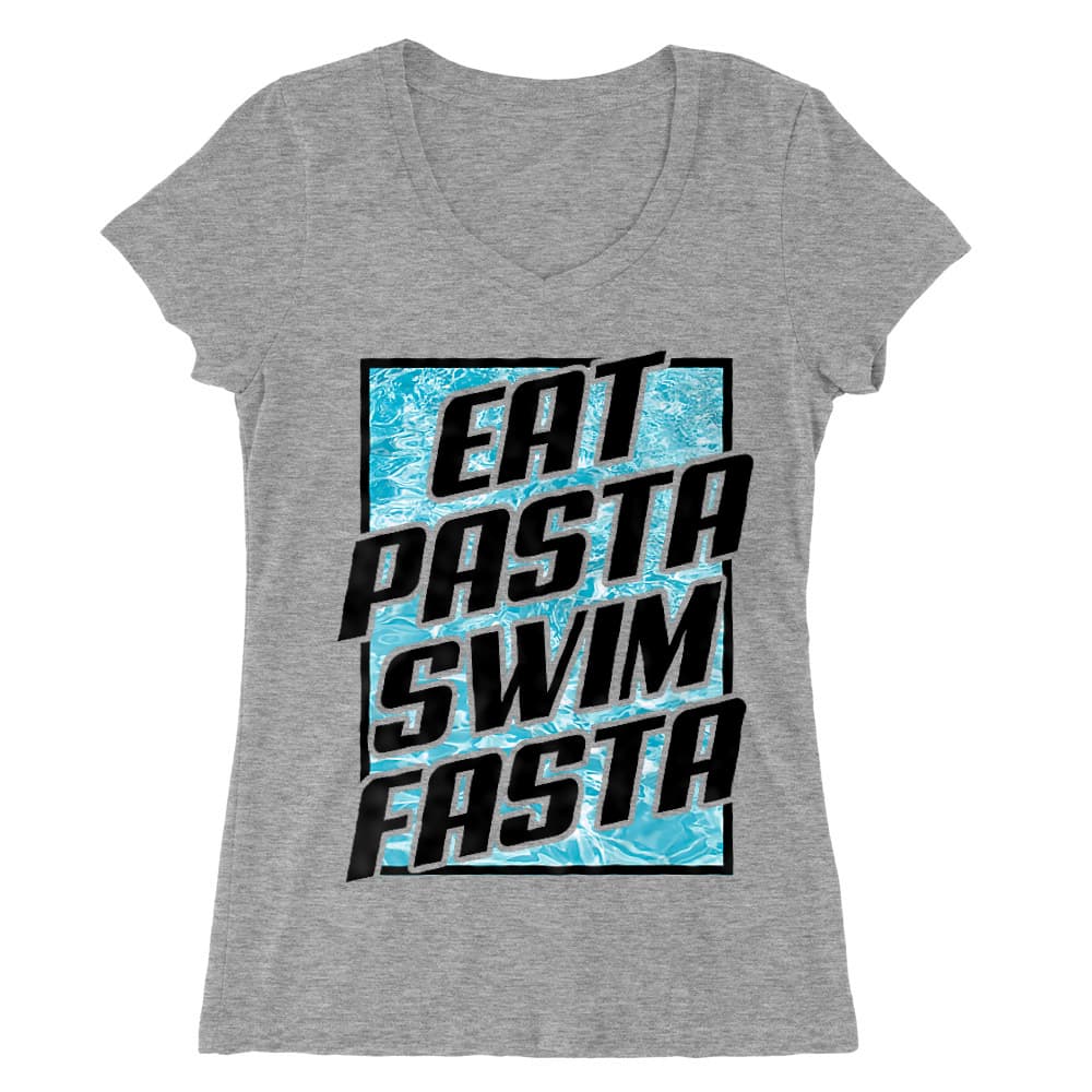 Eat Pasta Swim Fasta Női V-nyakú Póló