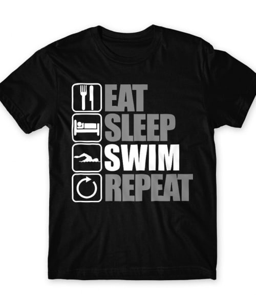Eat Sleep Swim Repeat Úszás Póló - Úszás