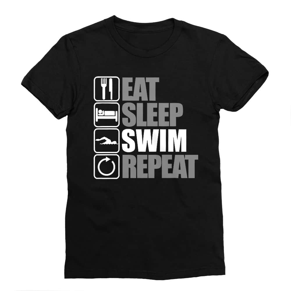 Eat Sleep Swim Repeat Férfi Testhezálló Póló