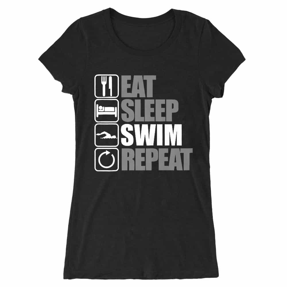 Eat Sleep Swim Repeat Női Hosszított Póló