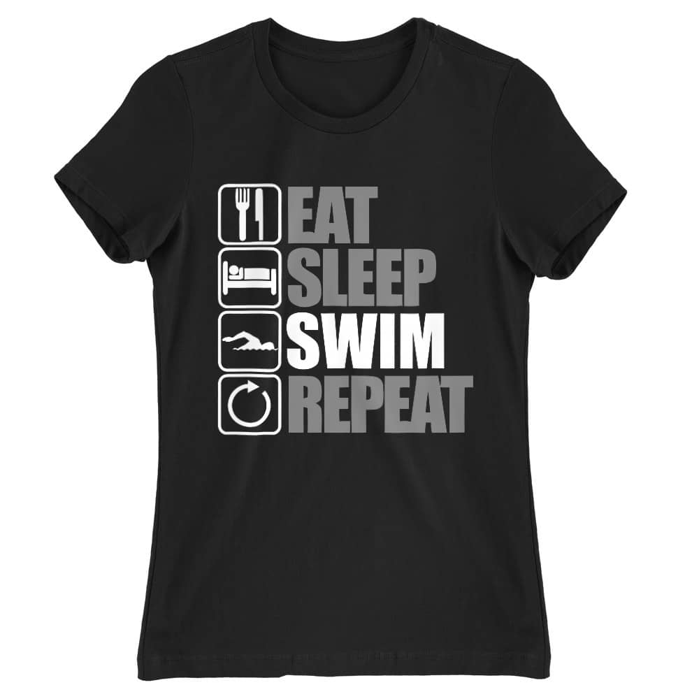 Eat Sleep Swim Repeat Női Póló