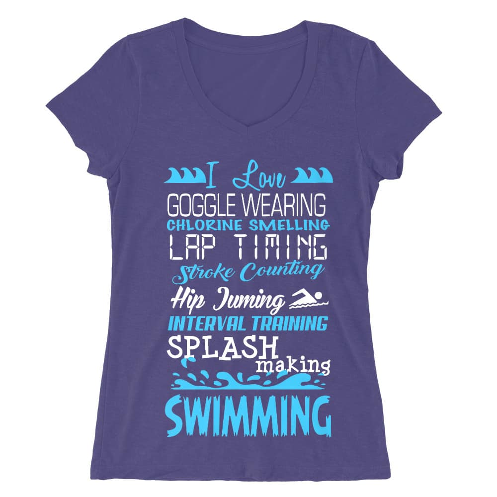 I love swimming Női V-nyakú Póló
