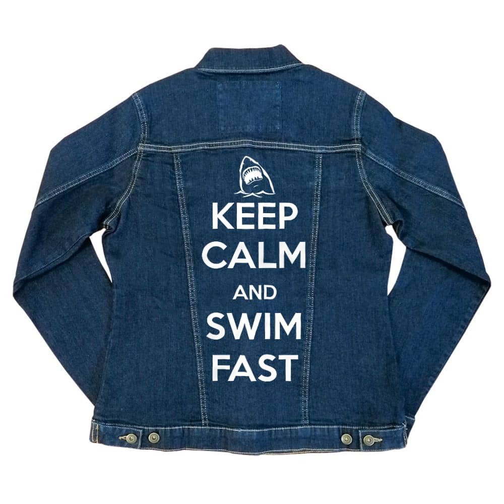 Keep Calm and Swim Fast Női Farmerkabát