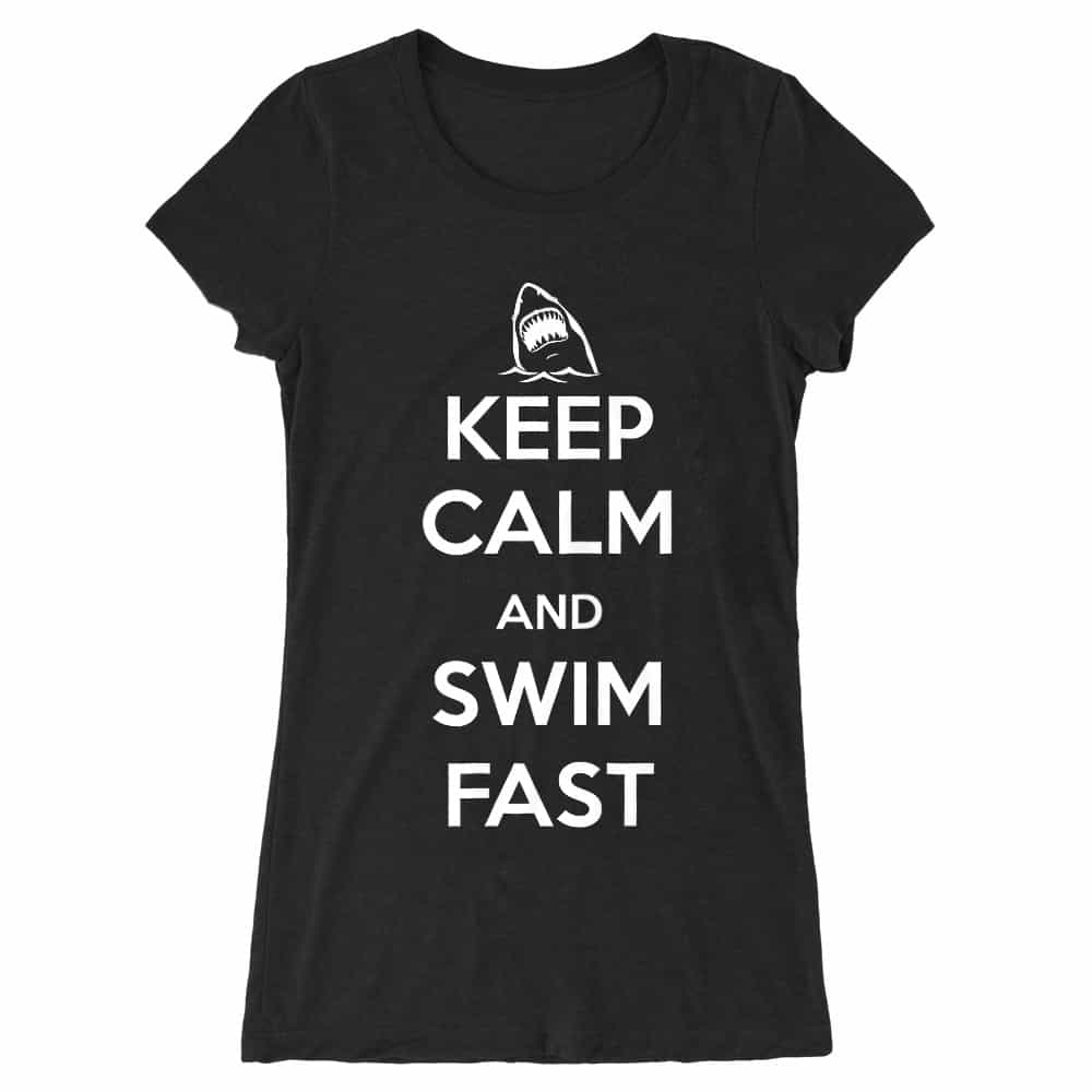 Keep Calm and Swim Fast Női Hosszított Póló