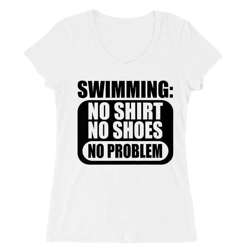 No problem swimming Női V-nyakú Póló