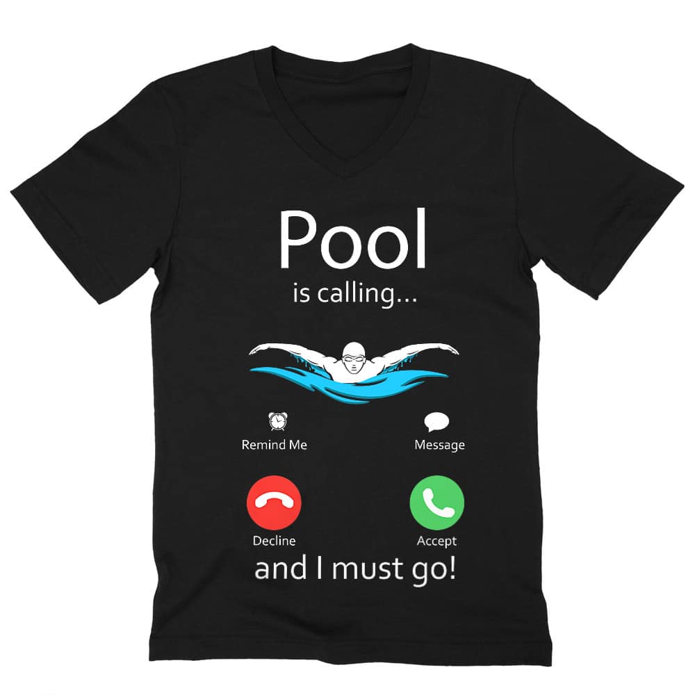 Pool is calling Férfi V-nyakú Póló