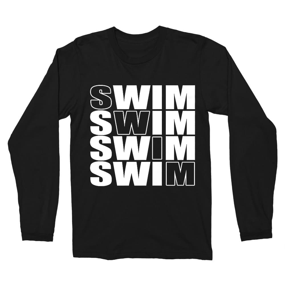 Swim Text Férfi Hosszúujjú Póló