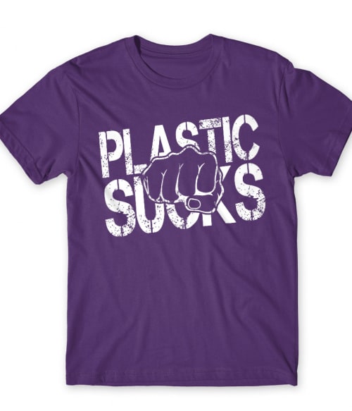 Plastic Sucks Környezetvédelem Férfi Póló - Környezetvédelem