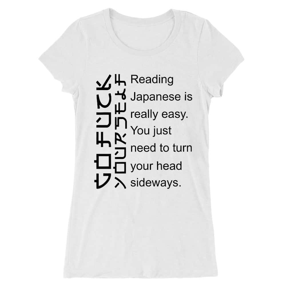 Reading japanese is easy Női Hosszított Póló