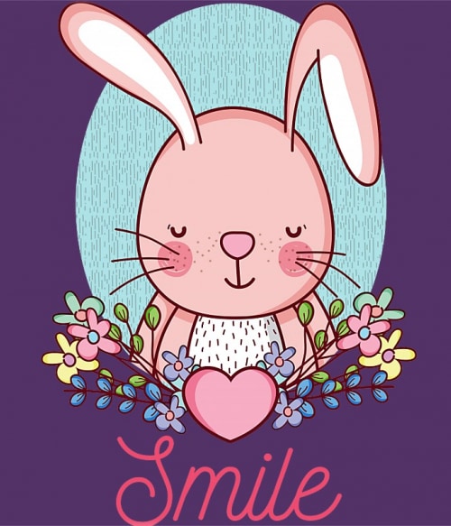 Smile bunny Nyuszis Pólók, Pulóverek, Bögrék - Nyuszis