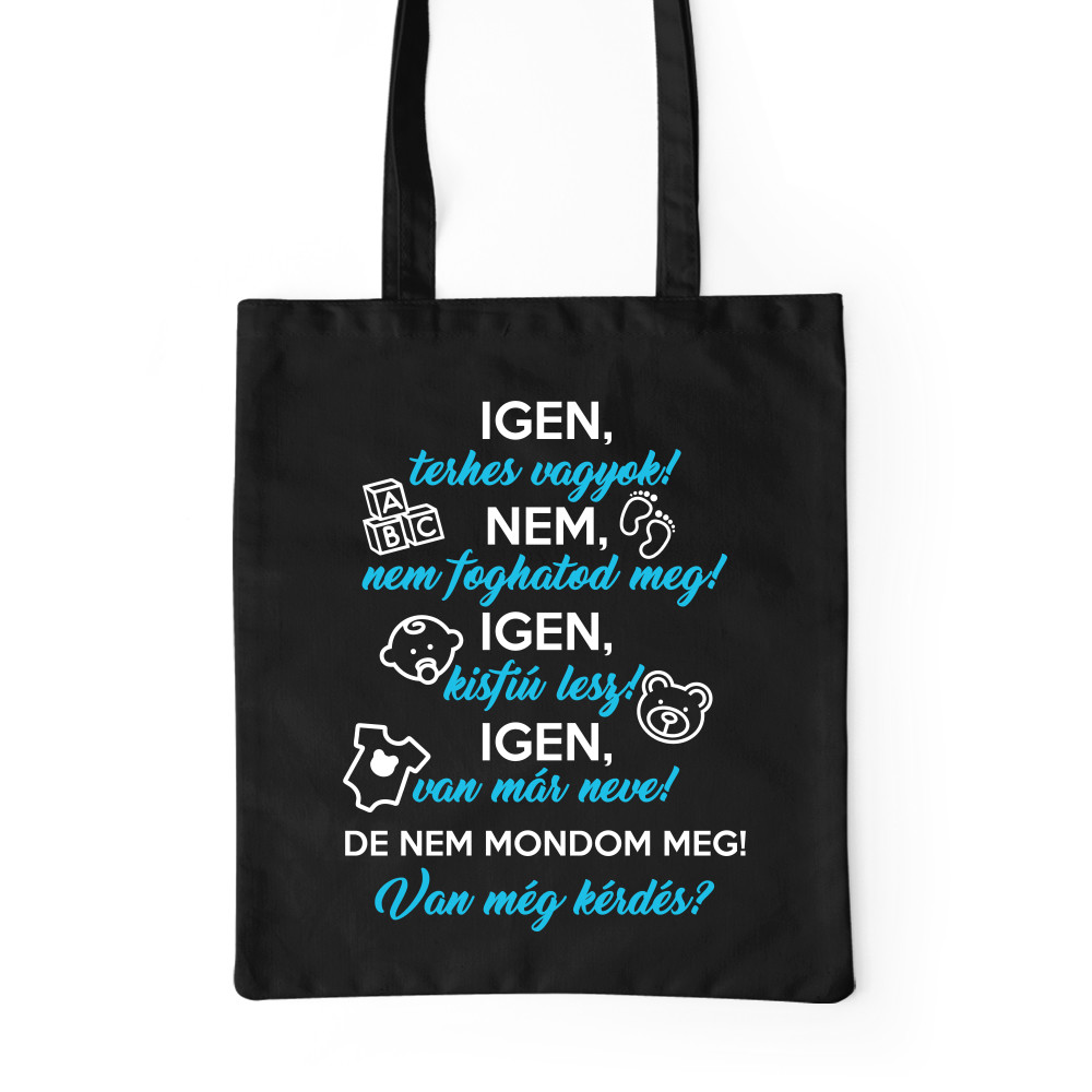 Igen, terhes vagyok - fiú Prémium Vászontáska