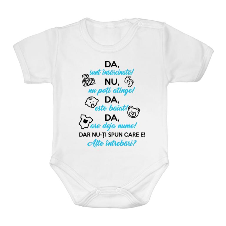 Da, sunt însărcinată - băiat - Body bebeluș