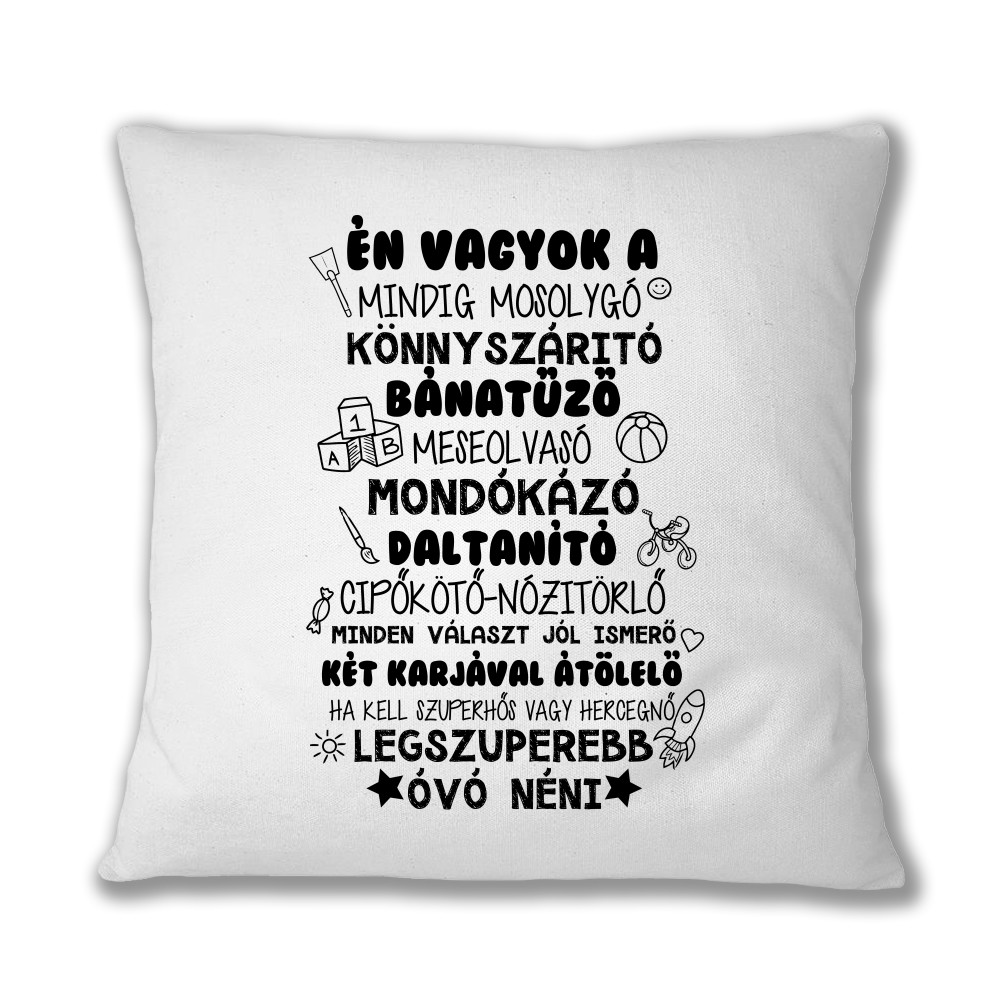 Mindig mosolygó óvónéni Párnahuzat