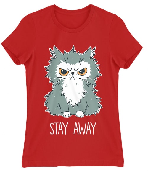 Stay away cat Cicás Női Póló - Cicás