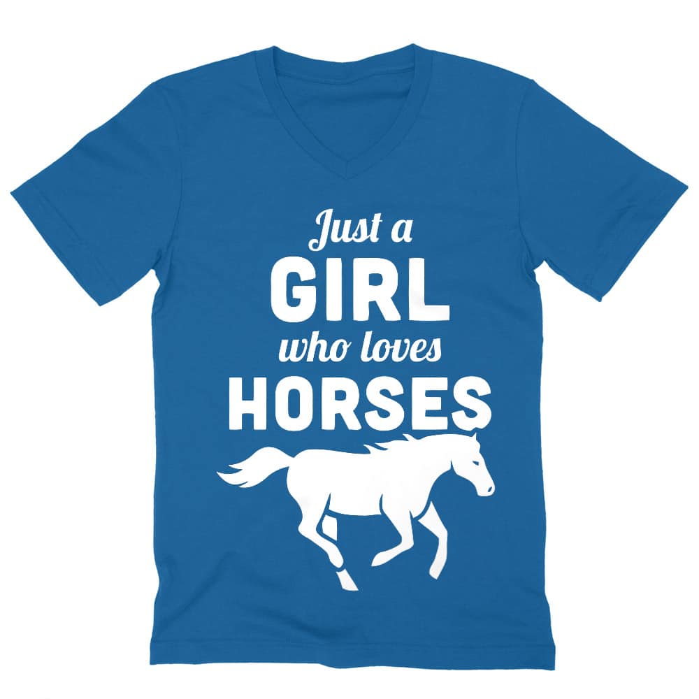 Just a girl who loves horses Férfi V-nyakú Póló