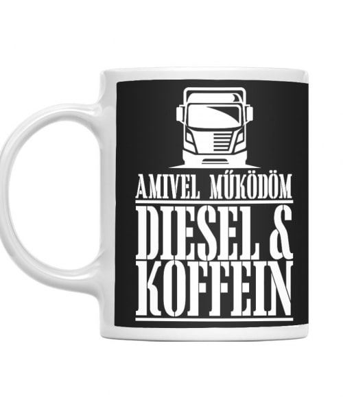 Diesel és Koffein Kamionos Bögre - Sofőr