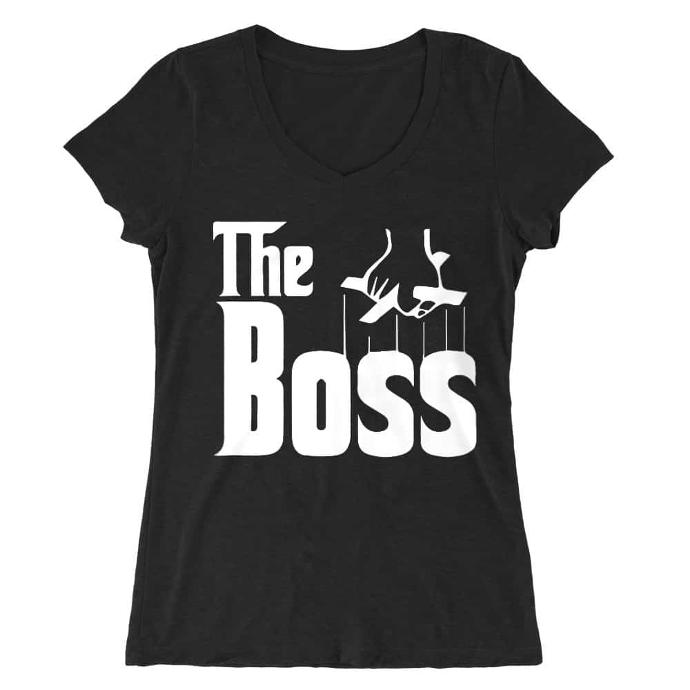 The boss logo Női V-nyakú Póló