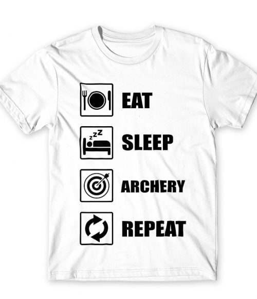Eat sleep repeat archery Póló - Ha Archery rajongó ezeket a pólókat tuti imádni fogod!