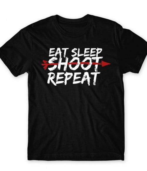 Eat sleep shoot repeat Íjászat Póló - Sport