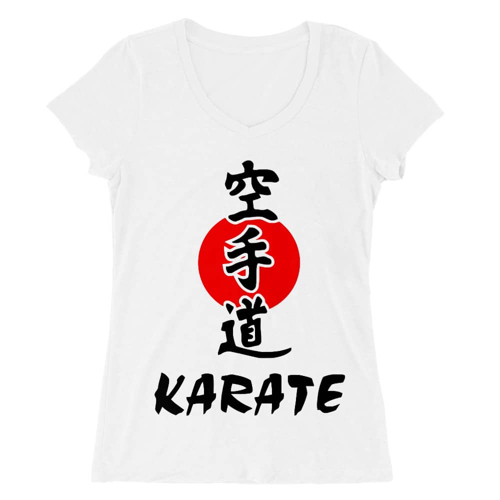 Karate text Női V-nyakú Póló