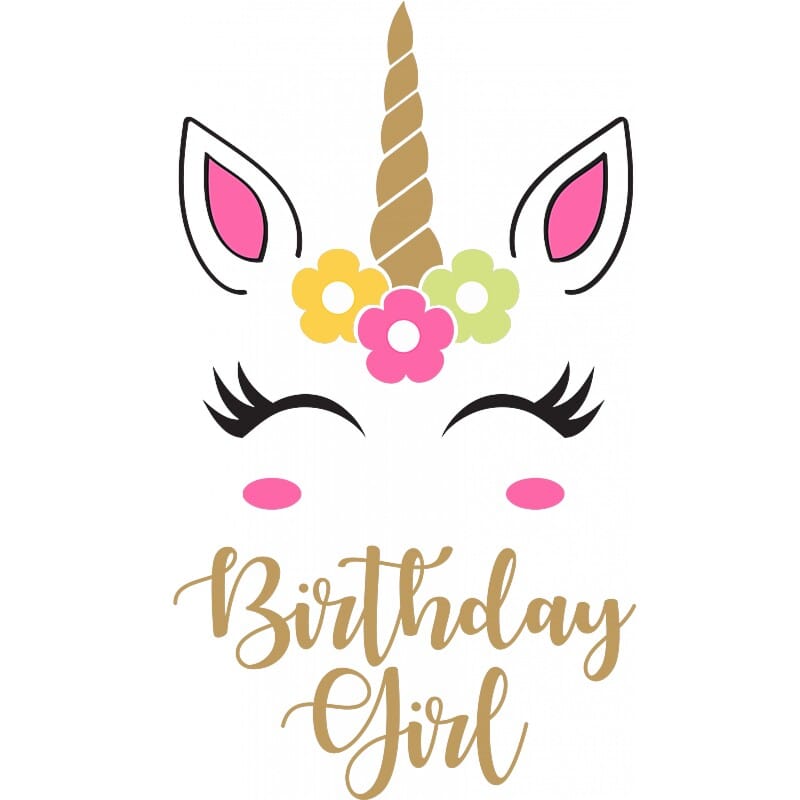 Unicorn birthday girl