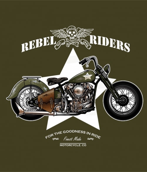 Rebel Riders Motoros Motoros Motoros Pólók, Pulóverek, Bögrék - Motoros
