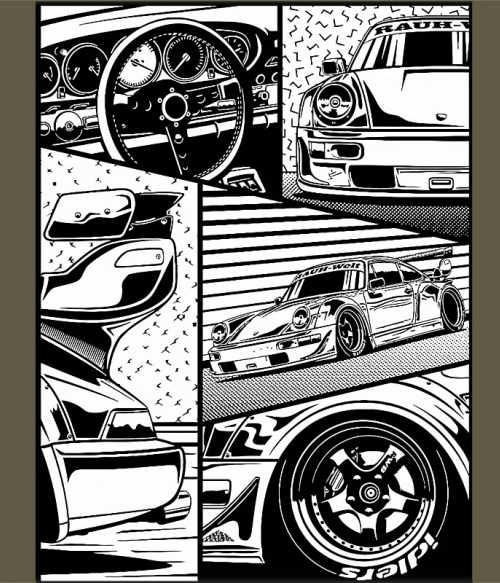 Racecar comic Vezetés Pólók, Pulóverek, Bögrék - Vezetés