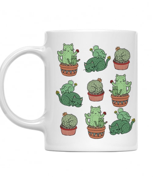 Kitty cactus Állatos Bögre - Cicás