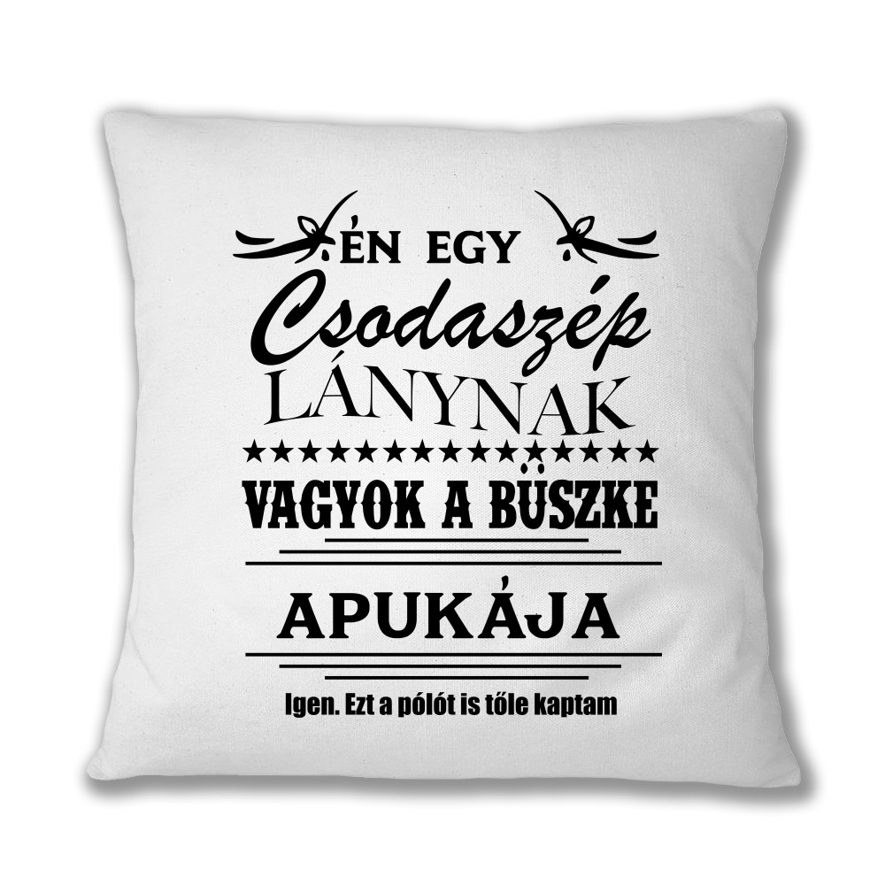 Én egy csodaszép lánynak vagyok a büszke Apukája Párnahuzat