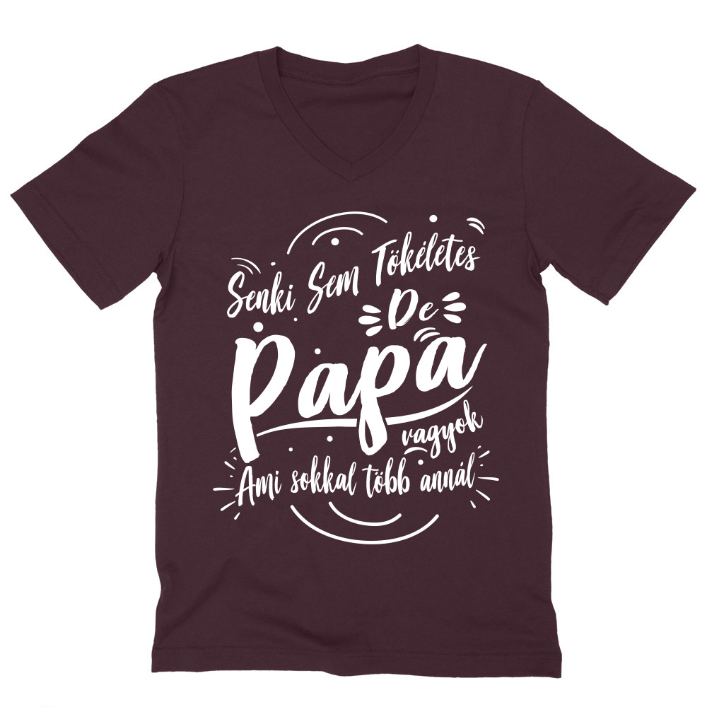 Senki sem tökéletes de Papa vagyok Férfi V-nyakú Póló