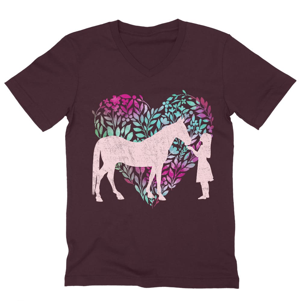 Horse and girl Férfi V-nyakú Póló