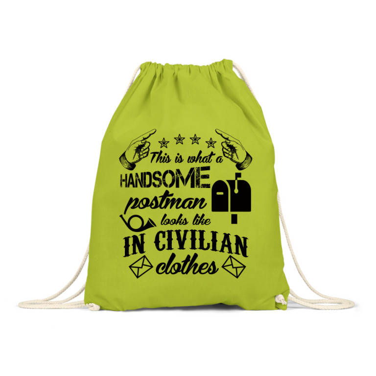 Handsome postman in civilian clothes