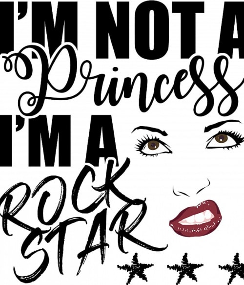 I am not a princess - rock star Rocker Pólók, Pulóverek, Bögrék - Zene
