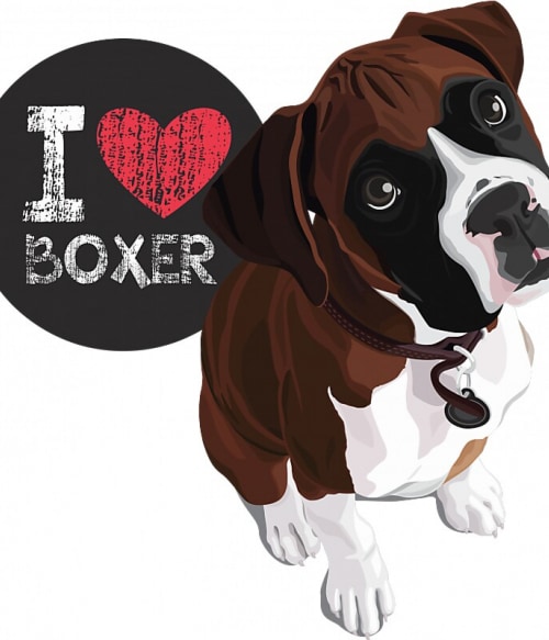 I love boxer Boxer Pólók, Pulóverek, Bögrék - Kutyás
