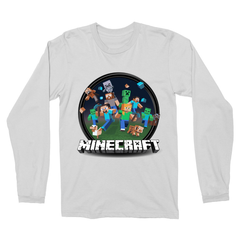 Kerek Minecraft logó 2 Férfi Hosszúujjú Póló
