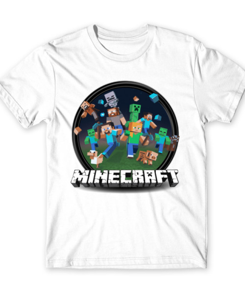Kerek Minecraft logó 2 Gaming Férfi Póló - Minecraft