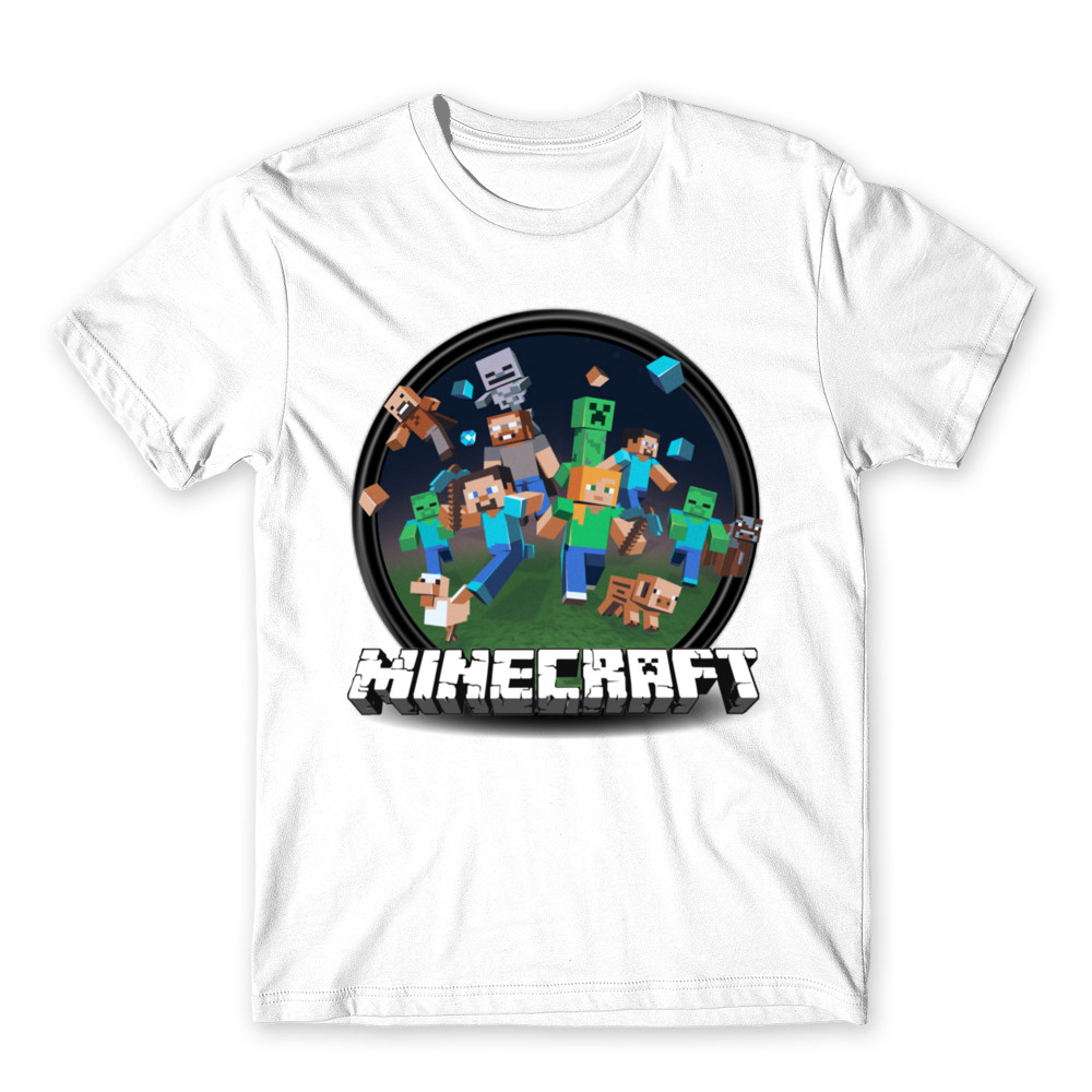 Kerek Minecraft logó 2 Férfi Póló
