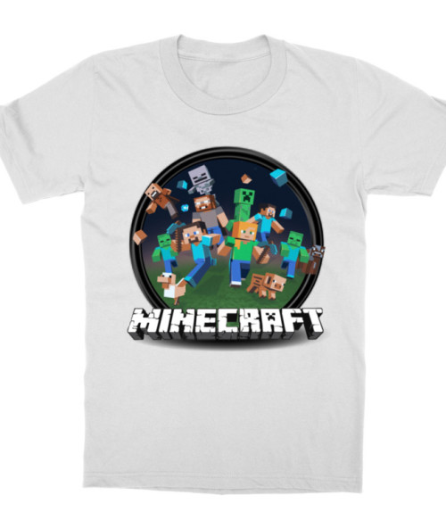 Kerek Minecraft logó 2 Gaming Gyerek Póló - Minecraft