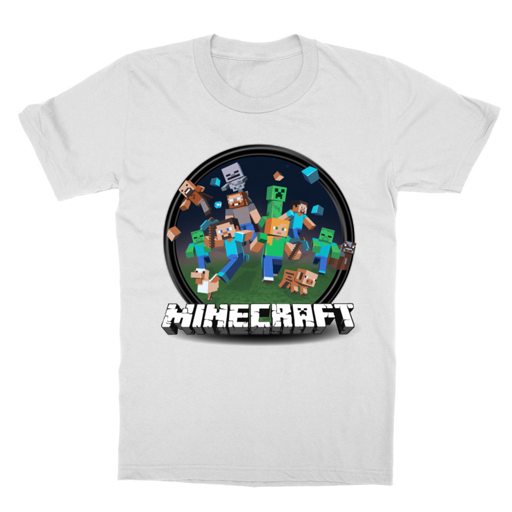 Kerek Minecraft logó 2 Gyerek Póló