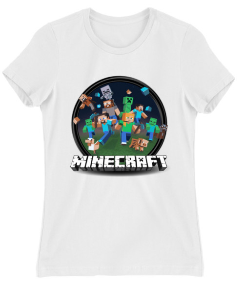 Kerek Minecraft logó 2 Hobbi-Érdeklődés Női Póló - Minecraft