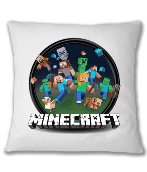 Kerek Minecraft logó 2 Gaming Párnahuzat - Minecraft