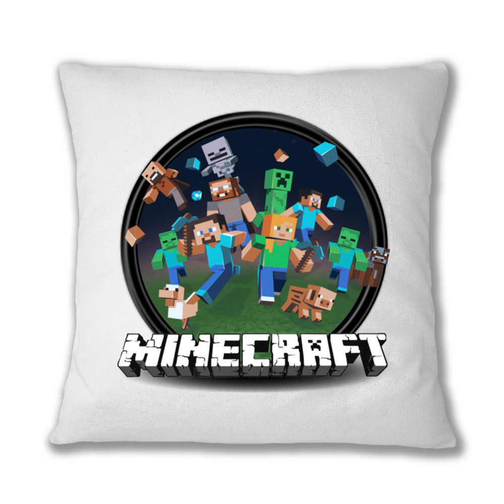 Kerek Minecraft logó 2 Párnahuzat