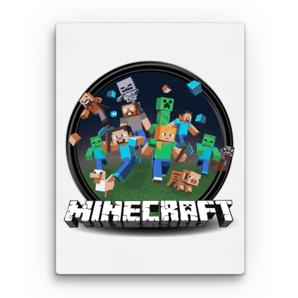 Kerek Minecraft logó 2 Minecraft Vászonkép - Minecraft