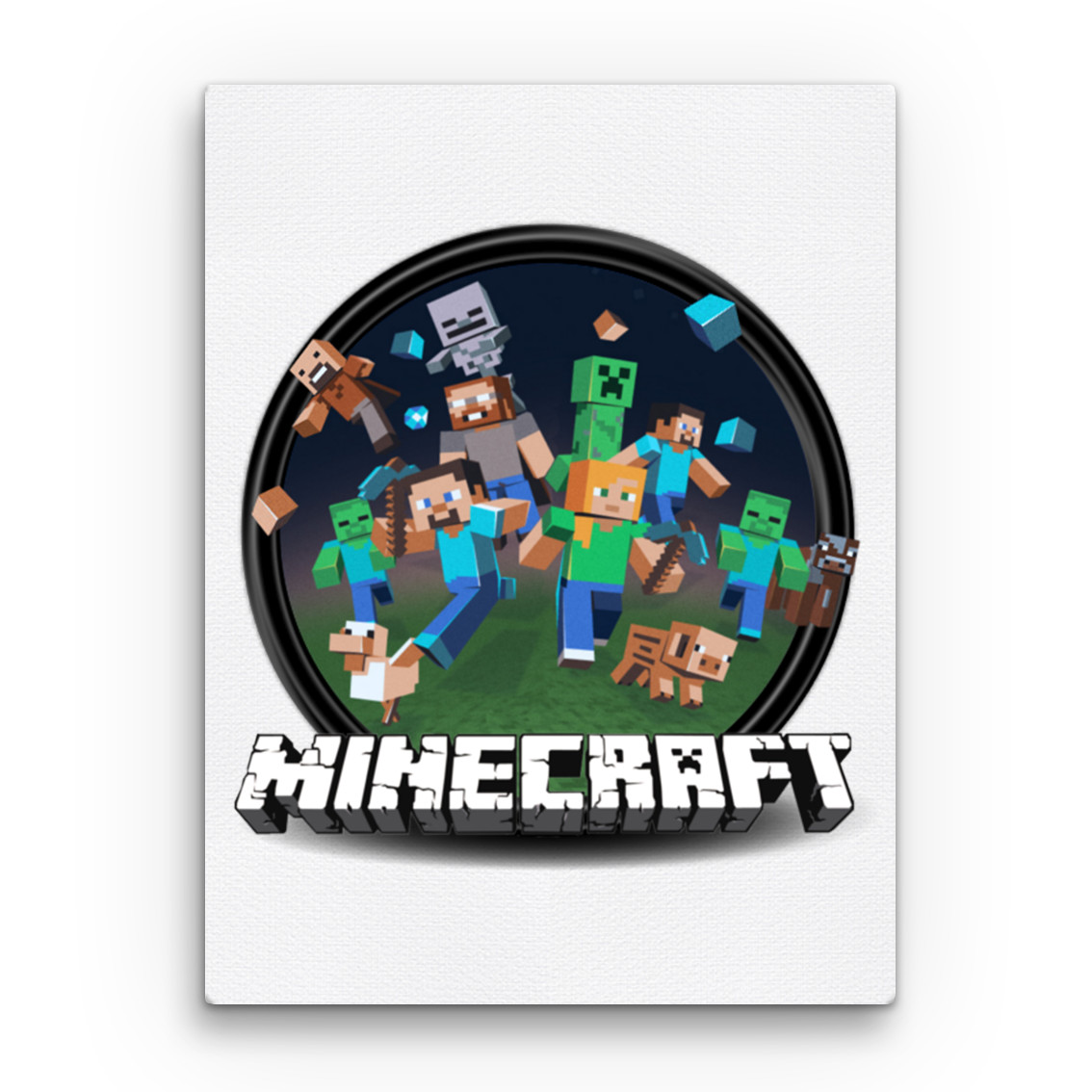 Kerek Minecraft logó 2 Vászonkép