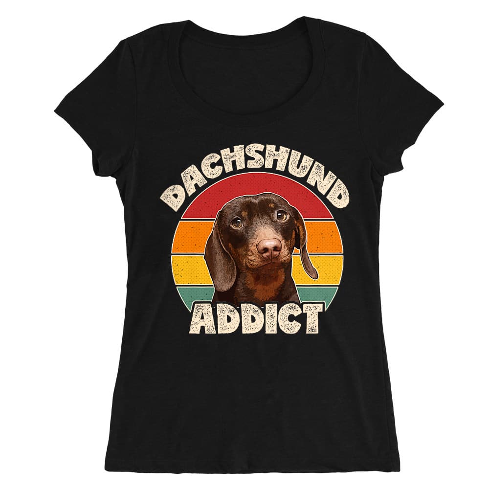 Dachshund addict Női O-nyakú Póló